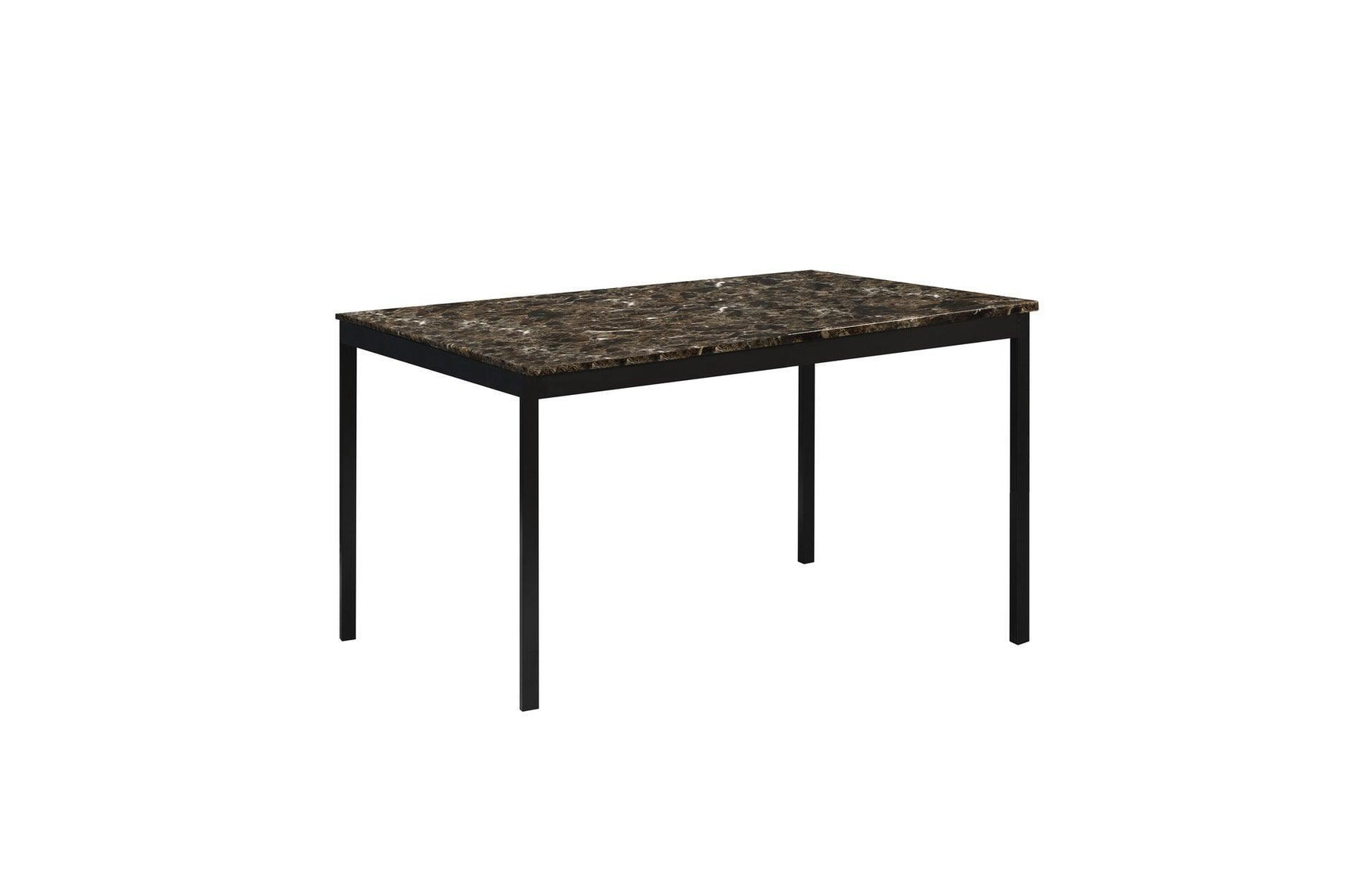 Tempe Dark Brown Modern Contemporary Transitional Faux Marble, Faux Leather Writing Desk And Chair - Ella Furniture