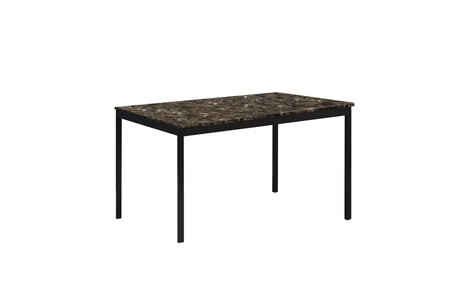 Tempe Dark Brown Modern Contemporary Transitional Faux Marble, Faux Leather Writing Desk And Chair - Ella Furniture