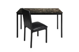 Tempe Dark Brown Modern Contemporary Transitional Faux Marble, Faux Leather Writing Desk And Chair - Ella Furniture