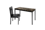 Tempe Dark Brown Modern Contemporary Transitional Faux Marble, Faux Leather Writing Desk And Chair - Ella Furniture