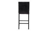 Tempe Brown Solid Wood Leather Seat Faux Marble Top Counter Height Rectangular Dining Room Set - Ella Furniture