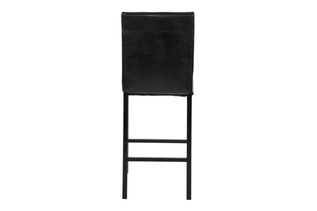 Tempe Brown Solid Wood Leather Seat Faux Marble Top Counter Height Rectangular Dining Room Set - Ella Furniture
