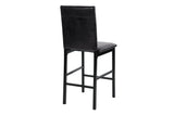 Tempe Brown Solid Wood Leather Seat Faux Marble Top Counter Height Rectangular Dining Room Set - Ella Furniture