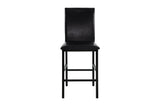 Tempe Brown Solid Wood Leather Seat Faux Marble Top Counter Height Rectangular Dining Room Set - Ella Furniture