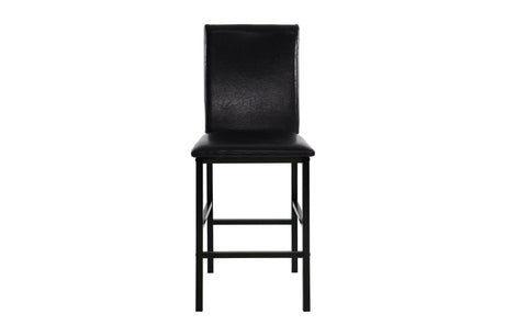 Tempe Brown Solid Wood Leather Seat Faux Marble Top Counter Height Rectangular Dining Room Set - Ella Furniture