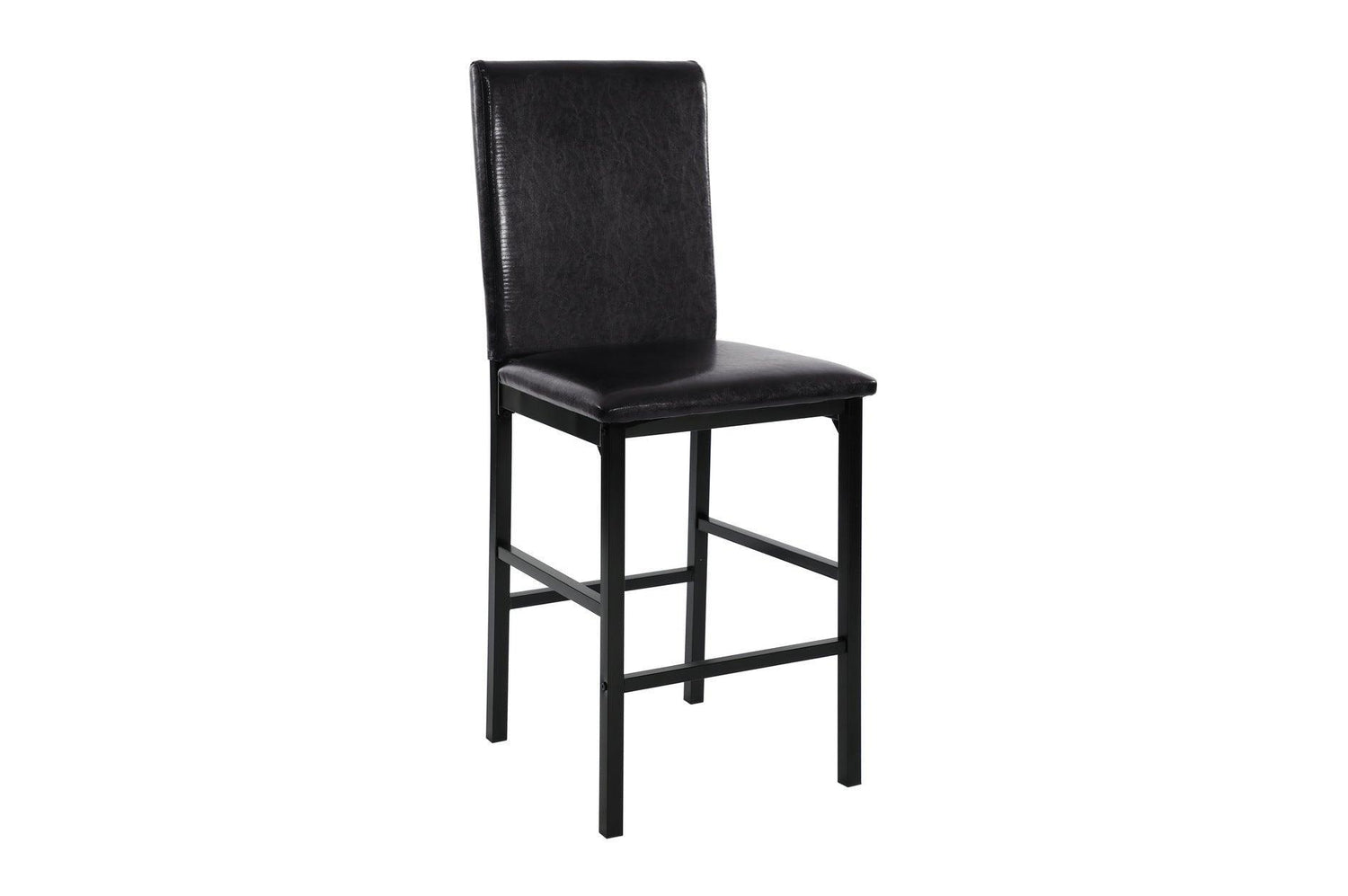 Tempe Brown Solid Wood Leather Seat Faux Marble Top Counter Height Rectangular Dining Room Set - Ella Furniture