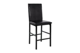 Tempe Brown Solid Wood Leather Seat Faux Marble Top Counter Height Rectangular Dining Room Set - Ella Furniture