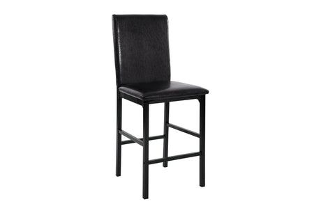 Tempe Brown Solid Wood Leather Seat Faux Marble Top Counter Height Rectangular Dining Room Set - Ella Furniture