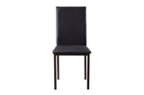 Tempe Black Solid Wood Faux Leather Upholstered Seat Faux Marble Top Rectangular Dining Room Set - Ella Furniture