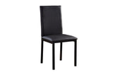 Tempe Black Solid Wood Faux Leather Upholstered Seat Faux Marble Top Rectangular Dining Room Set - Ella Furniture