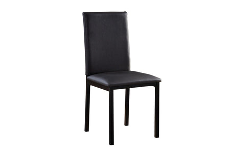 Tempe Black Solid Wood Faux Leather Upholstered Seat Faux Marble Top Rectangular Dining Room Set - Ella Furniture