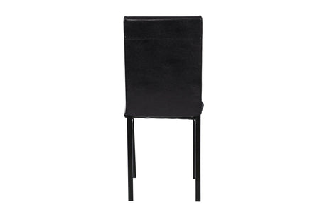 Tempe Brown Solid Wood Faux Leather Upholstered Seat Faux Marble Top Rectangular Dining Room Set - Ella Furniture