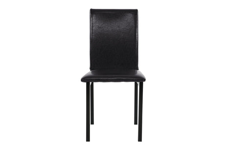 Tempe Brown Solid Wood Faux Leather Upholstered Seat Faux Marble Top Rectangular Dining Room Set - Ella Furniture