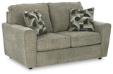 Cascilla Pewter Chenille Loveseat - Ella Furniture