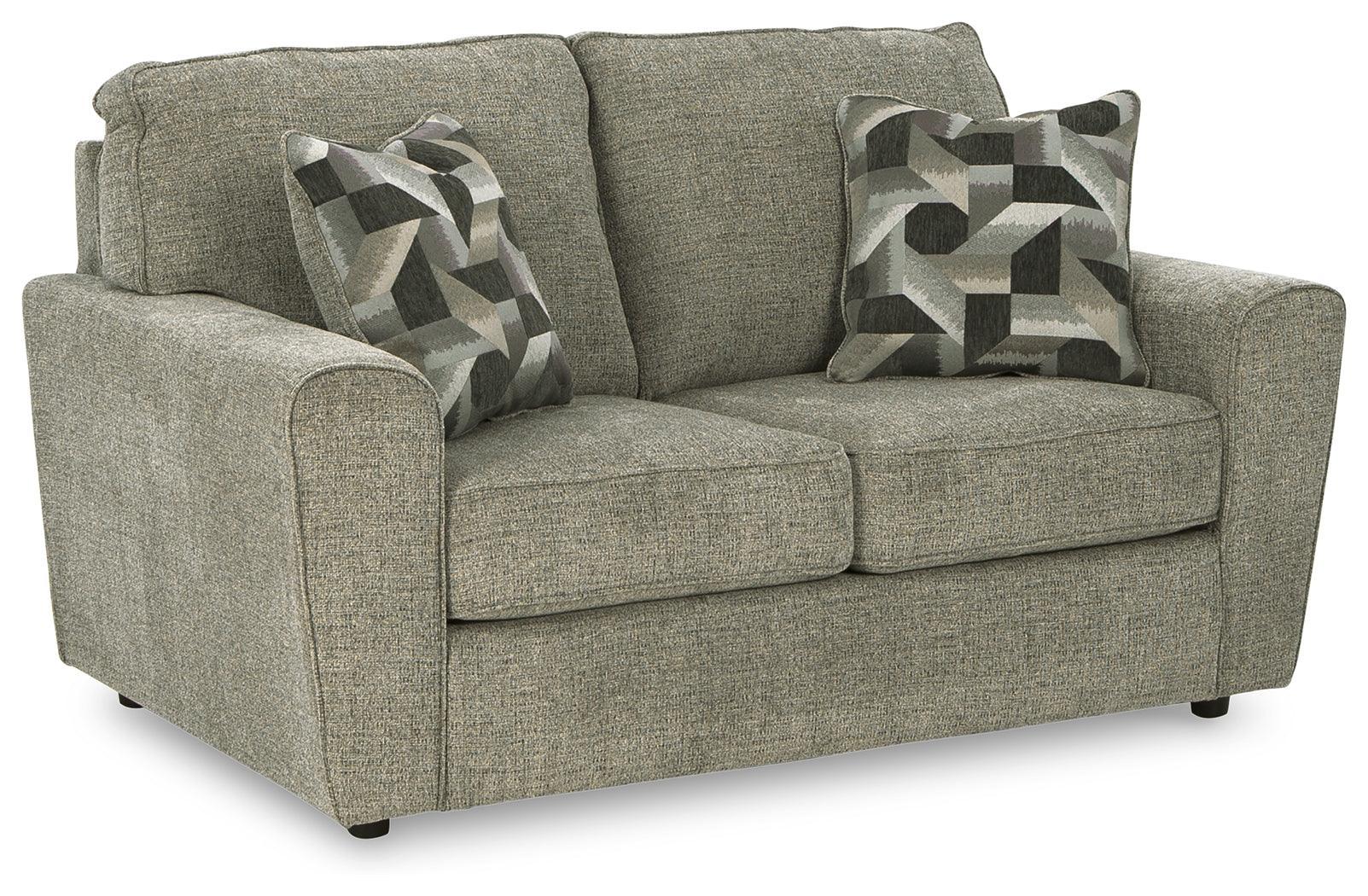 Cascilla Pewter Chenille Loveseat - Ella Furniture