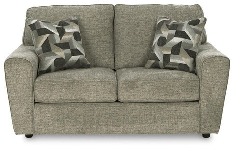 Cascilla Pewter Chenille Loveseat - Ella Furniture