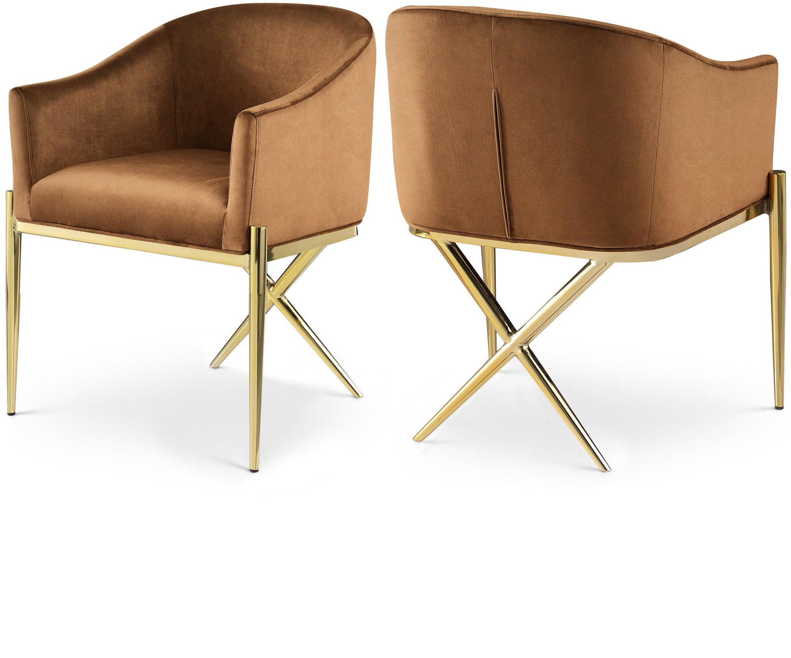 Xavier Saddle Velvet Dining Chair - Ella Furniture
