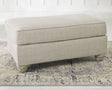 Traemore Linen Chenille Ottoman - Ella Furniture