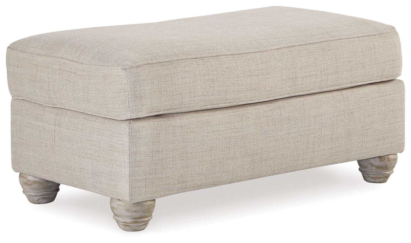 Traemore Linen Chenille Ottoman - Ella Furniture