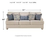 Traemore Linen Chenille Queen Sofa Sleeper - Ella Furniture