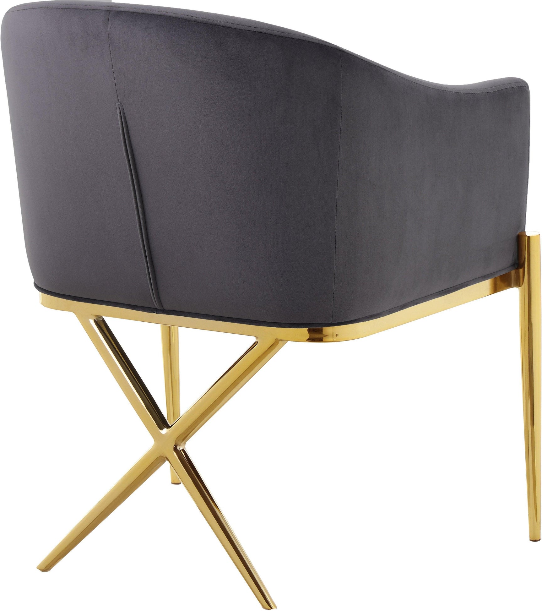 Xavier Grey Velvet Dining Chair 763Grey-c - Ella Furniture