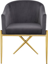 Xavier Grey Velvet Dining Chair 763Grey-c - Ella Furniture