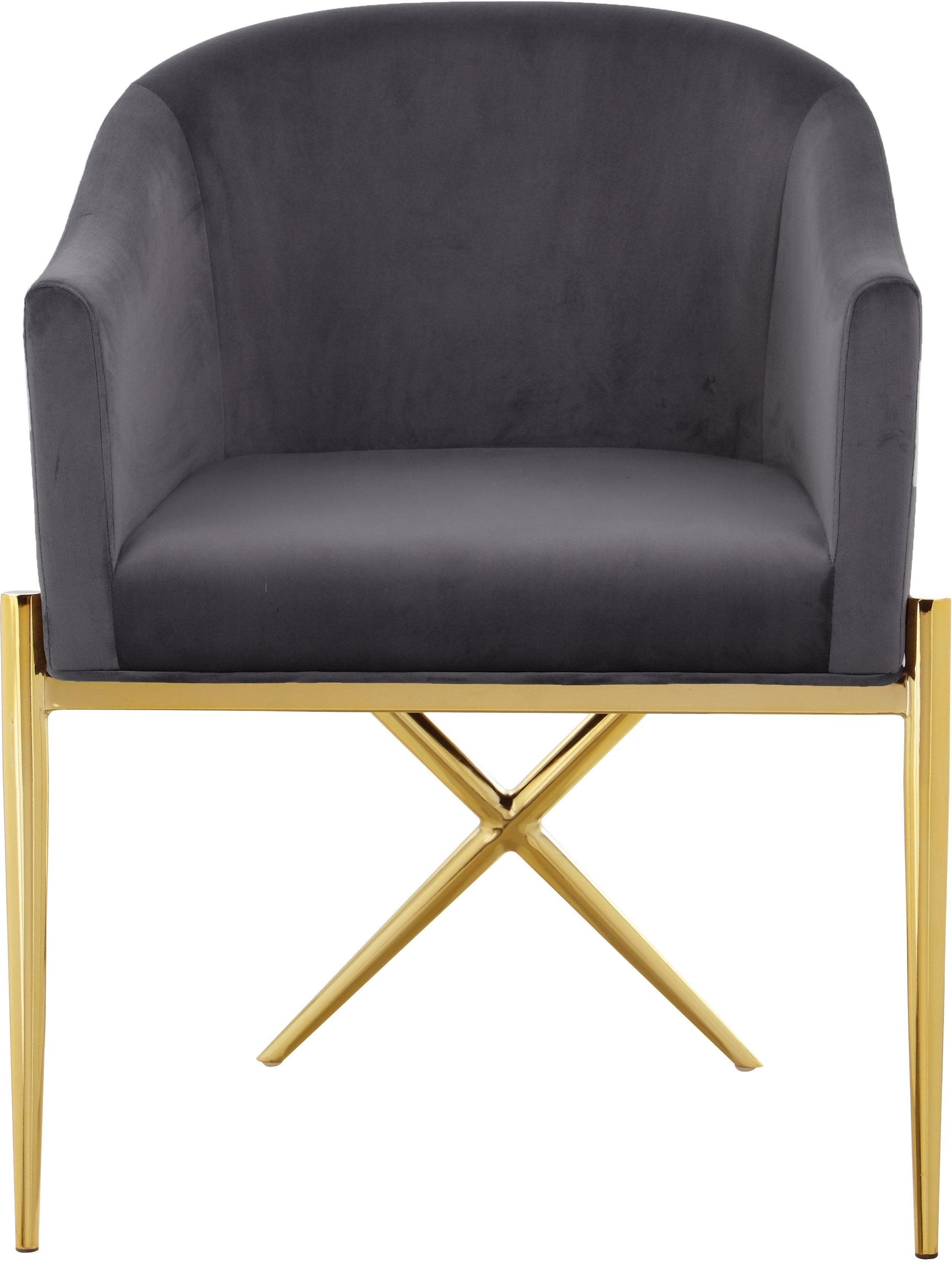 Xavier Grey Velvet Dining Chair 763Grey-c - Ella Furniture