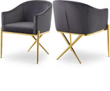 Xavier Grey Velvet Dining Chair 763Grey-c - Ella Furniture