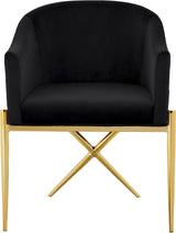 Xavier Black Velvet Dining Chair 763Black-c - Ella Furniture