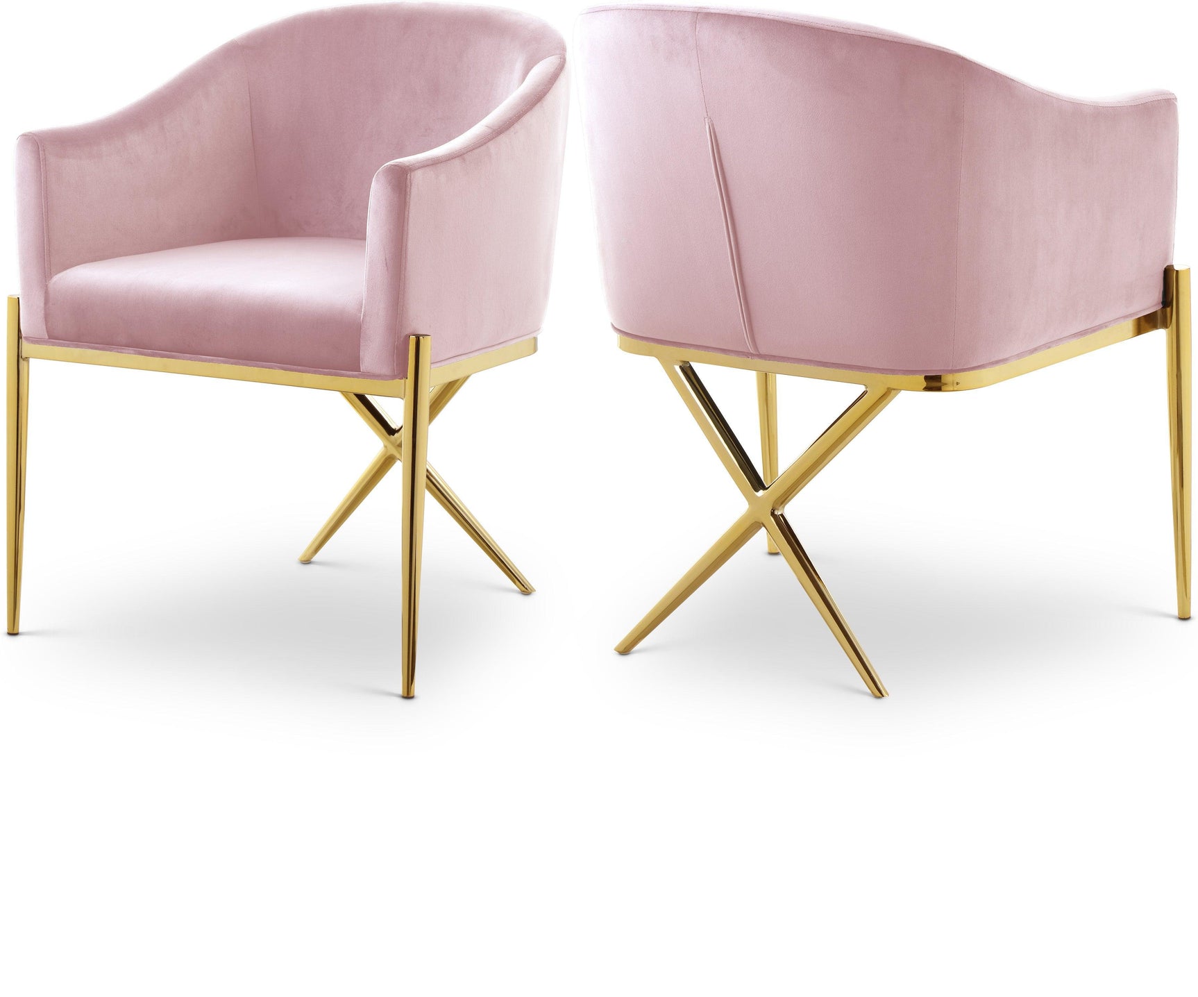 Xavier Pink Velvet Dining Chair - Ella Furniture
