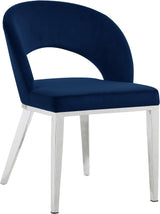 Roberto Blue Velvet Dining Chair - Ella Furniture