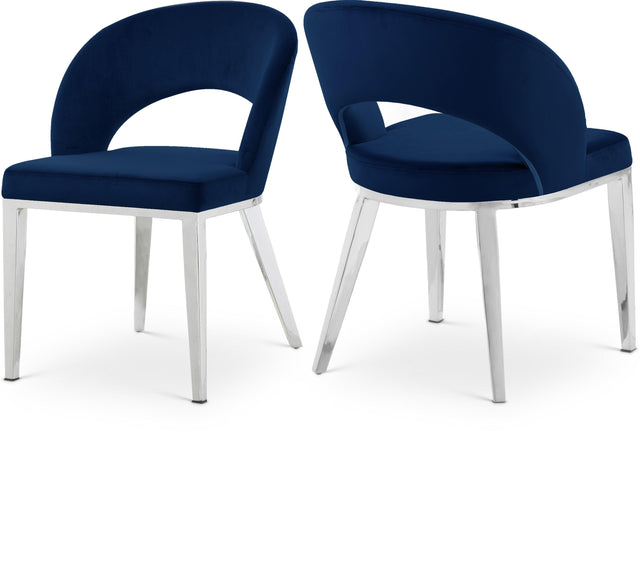 Roberto Blue Velvet Dining Chair - Ella Furniture
