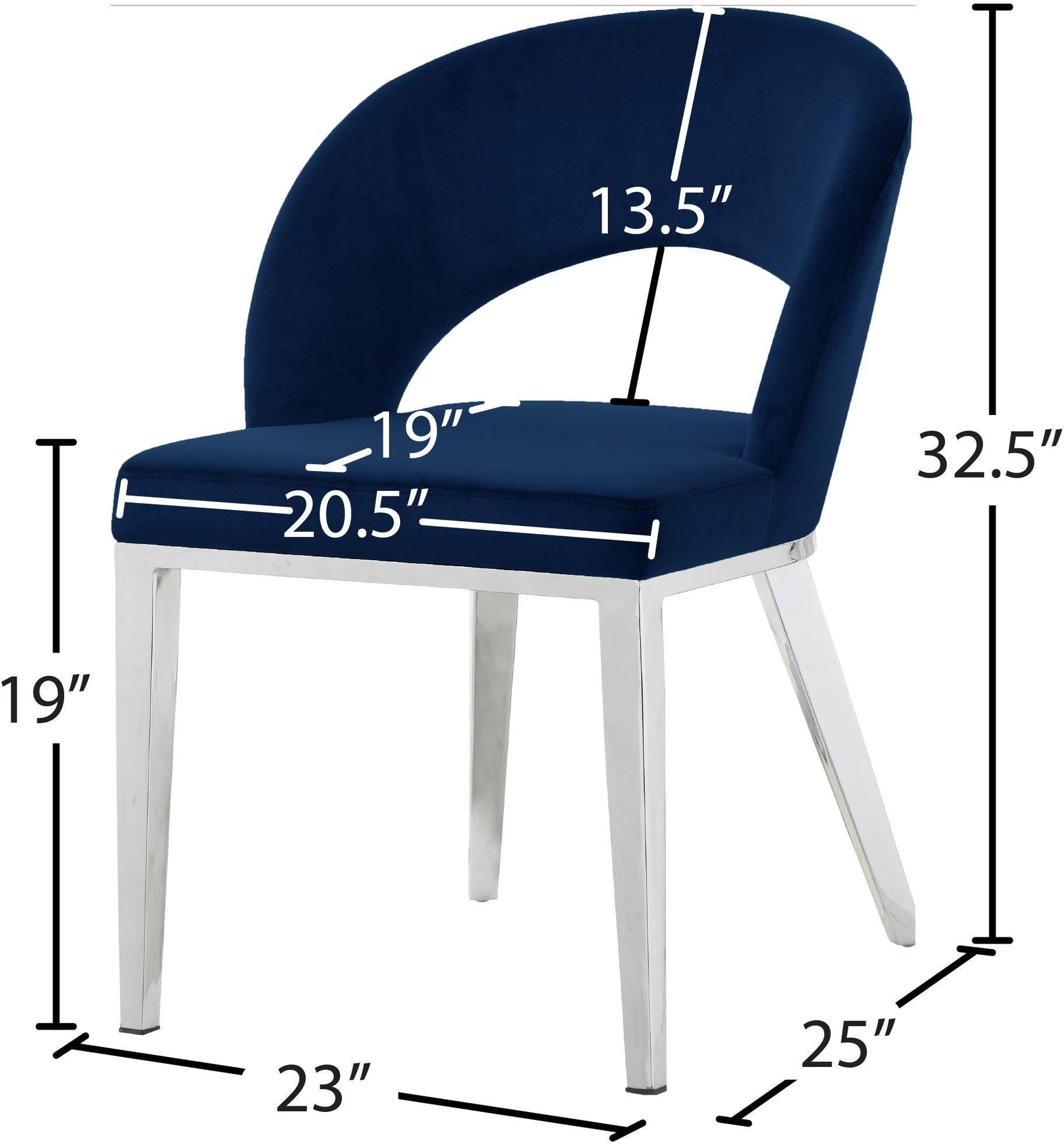 Roberto Blue Velvet Dining Chair - Ella Furniture