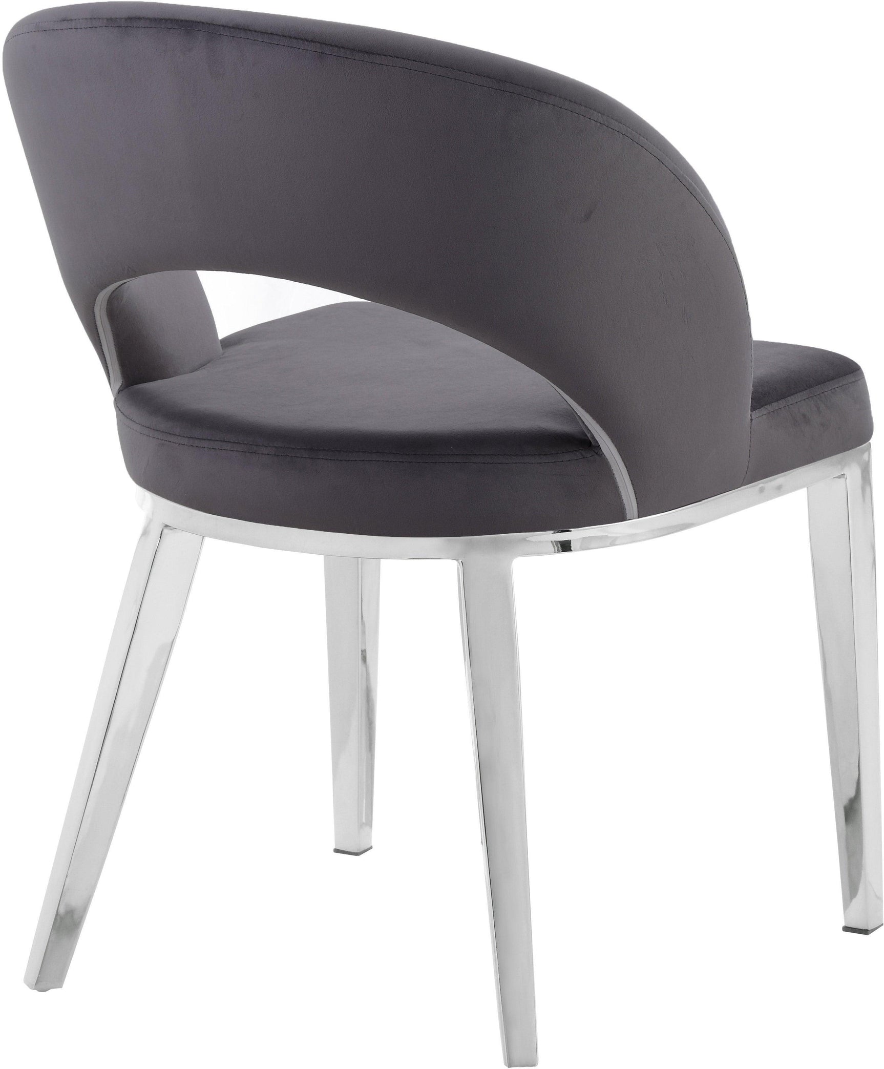 Roberto Grey Velvet Dining Chair - Ella Furniture