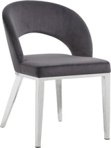 Roberto Grey Velvet Dining Chair - Ella Furniture