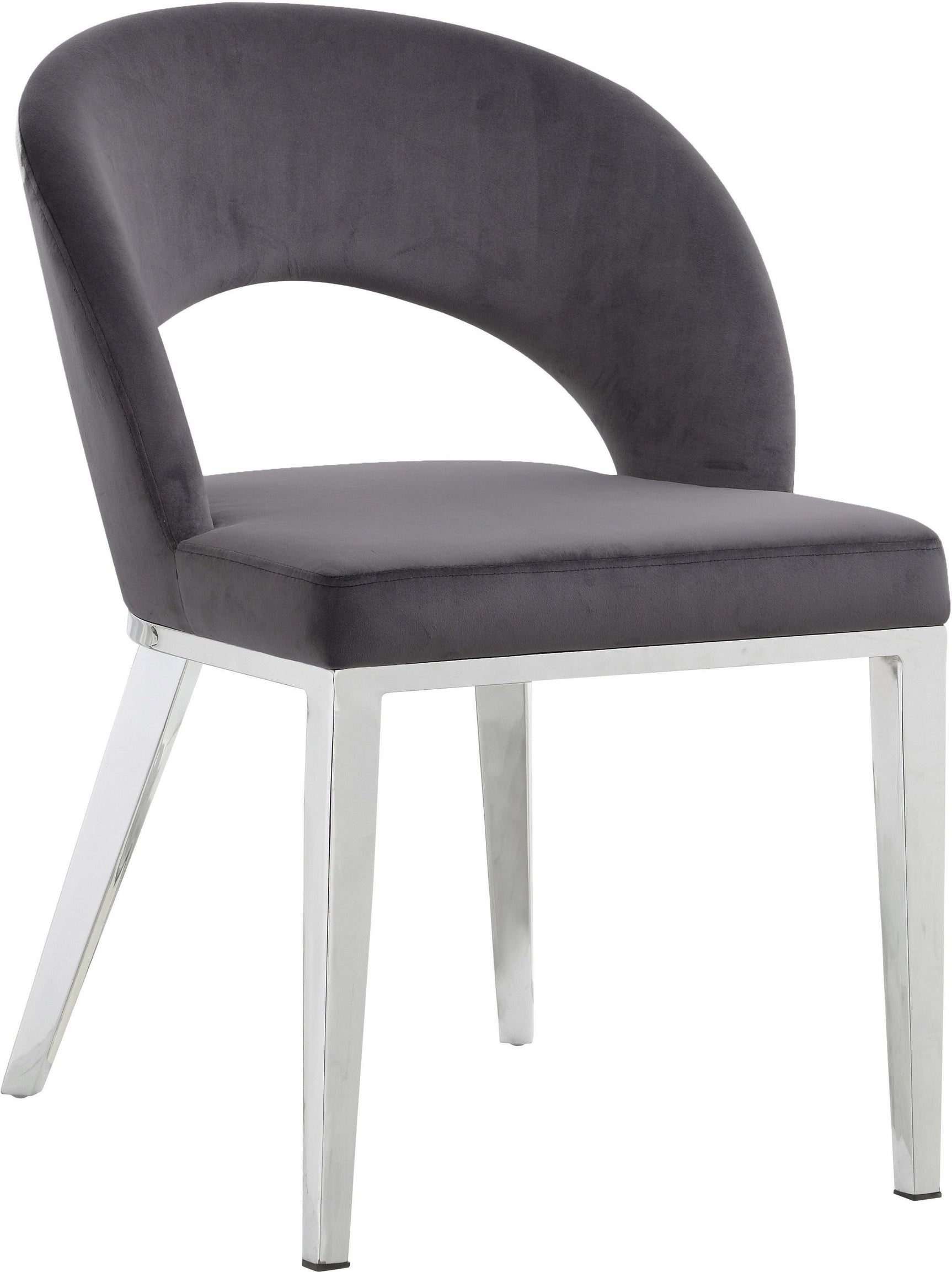 Roberto Grey Velvet Dining Chair - Ella Furniture