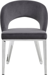 Roberto Grey Velvet Dining Chair - Ella Furniture