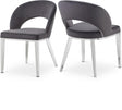 Roberto Grey Velvet Dining Chair - Ella Furniture