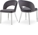 Roberto Grey Velvet Dining Chair - Ella Furniture