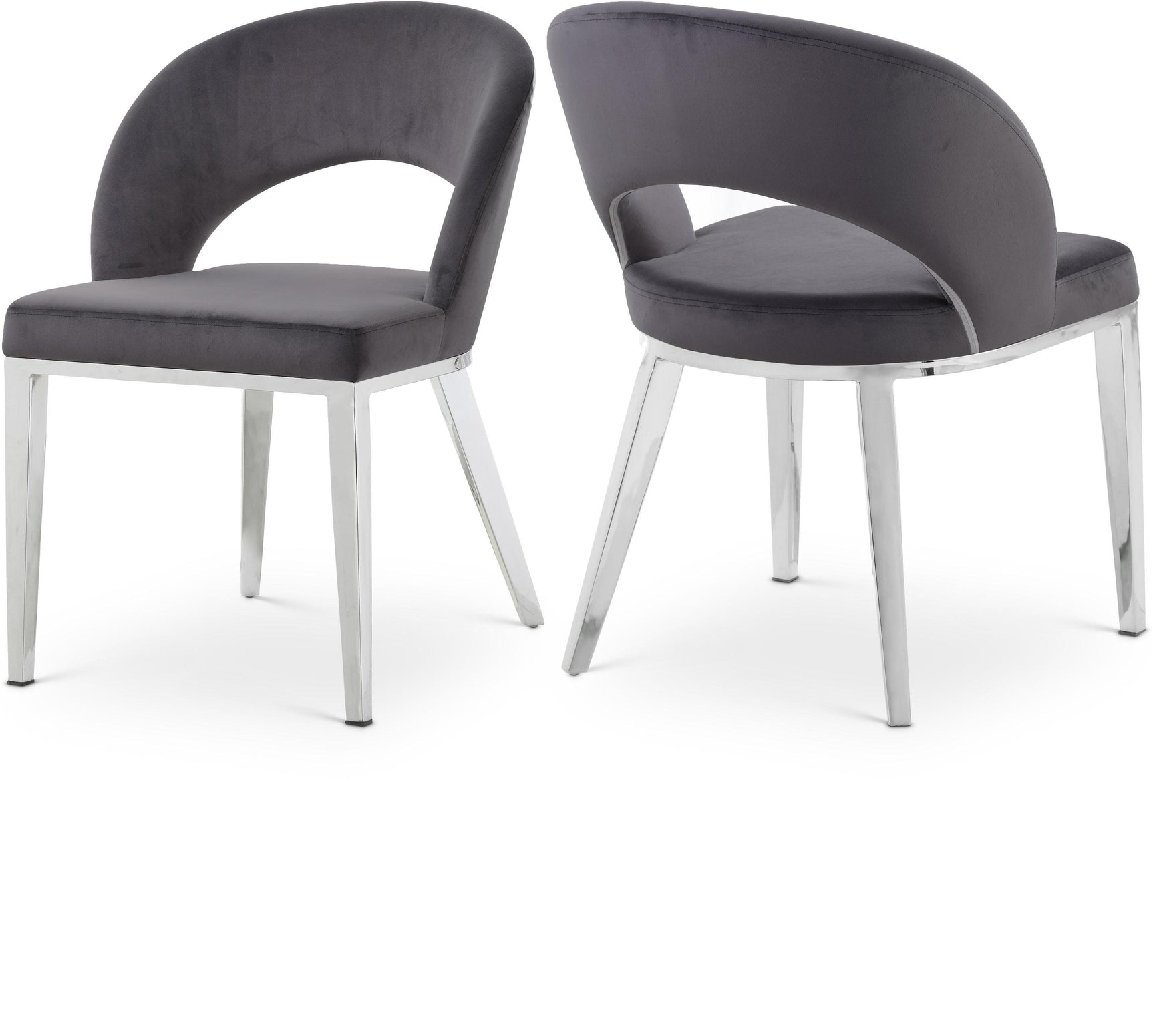 Roberto Grey Velvet Dining Chair - Ella Furniture