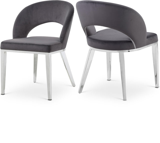 Roberto Grey Velvet Dining Chair - Ella Furniture