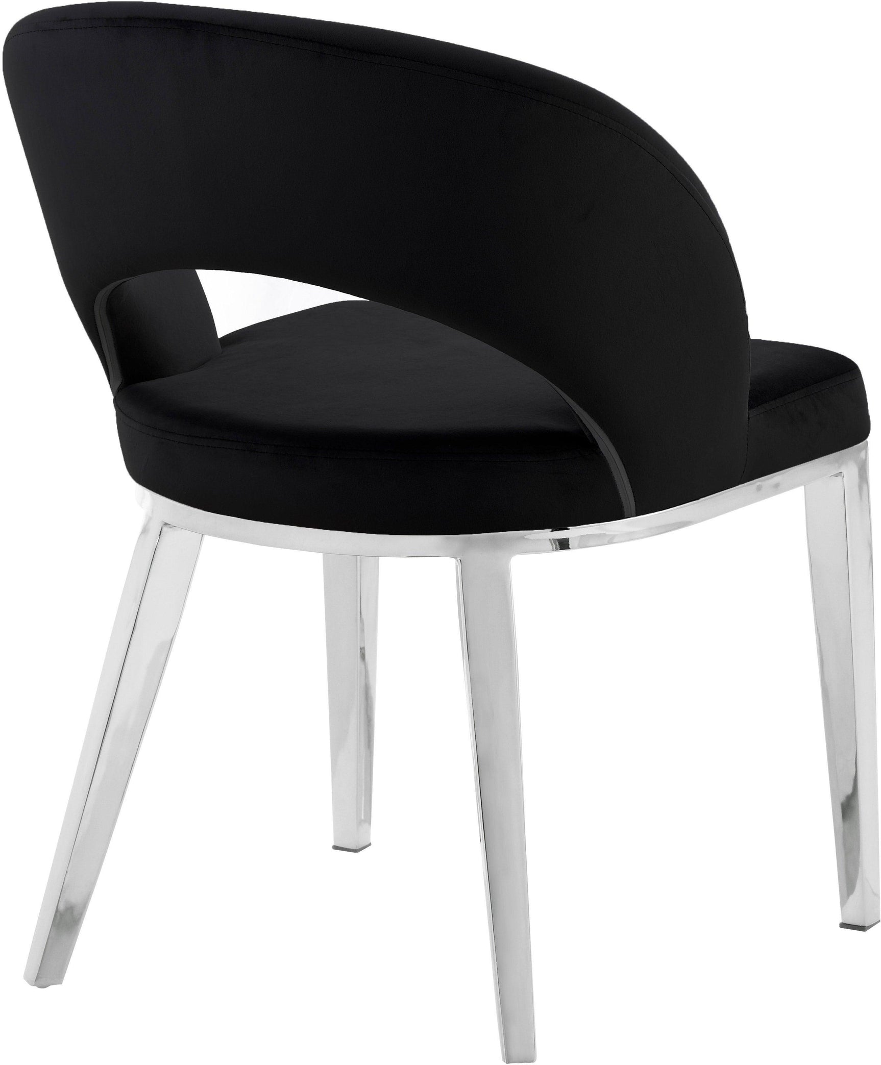 Roberto Black Velvet Dining Chair - Ella Furniture