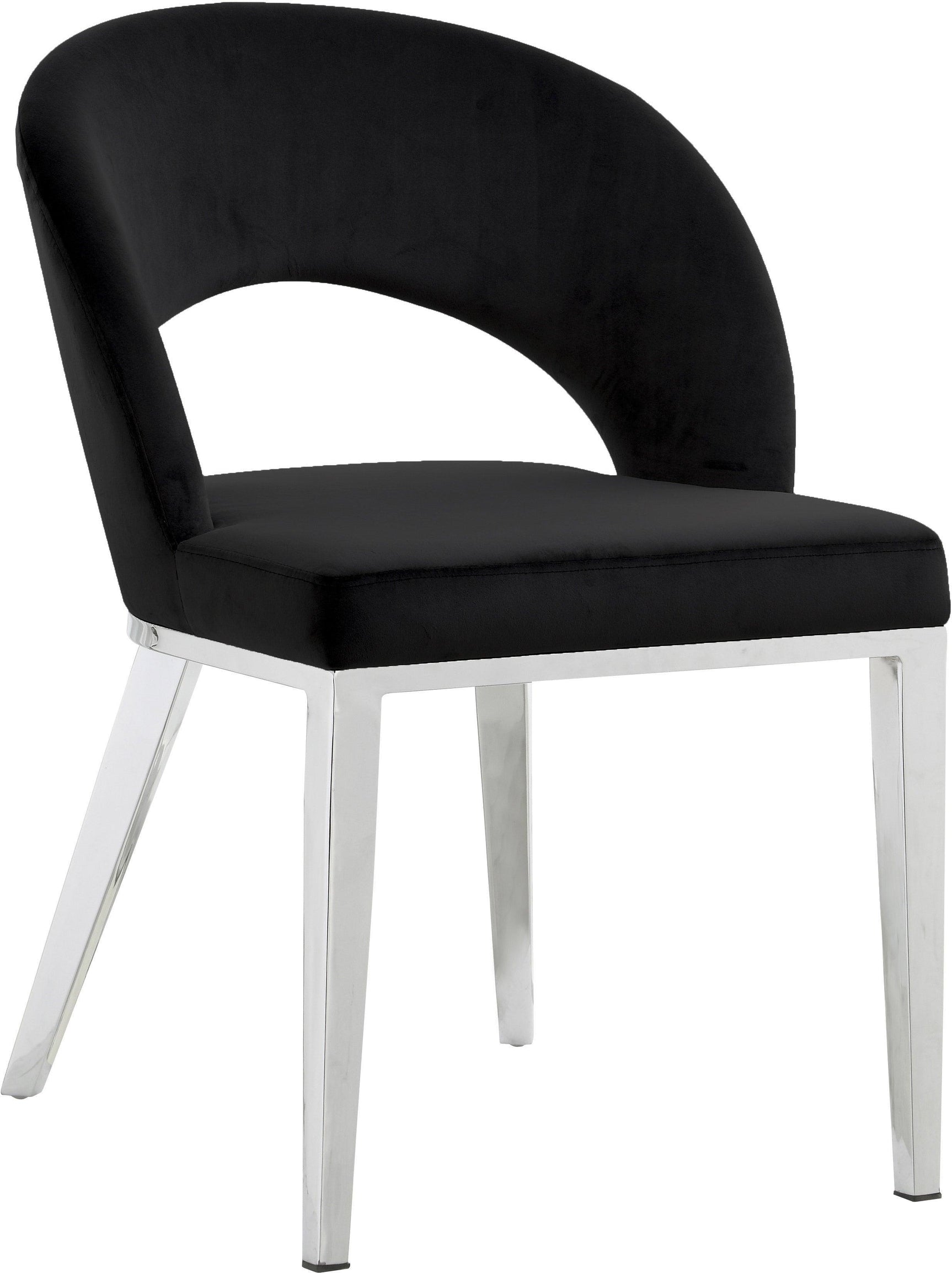 Roberto Black Velvet Dining Chair - Ella Furniture
