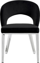 Roberto Black Velvet Dining Chair - Ella Furniture