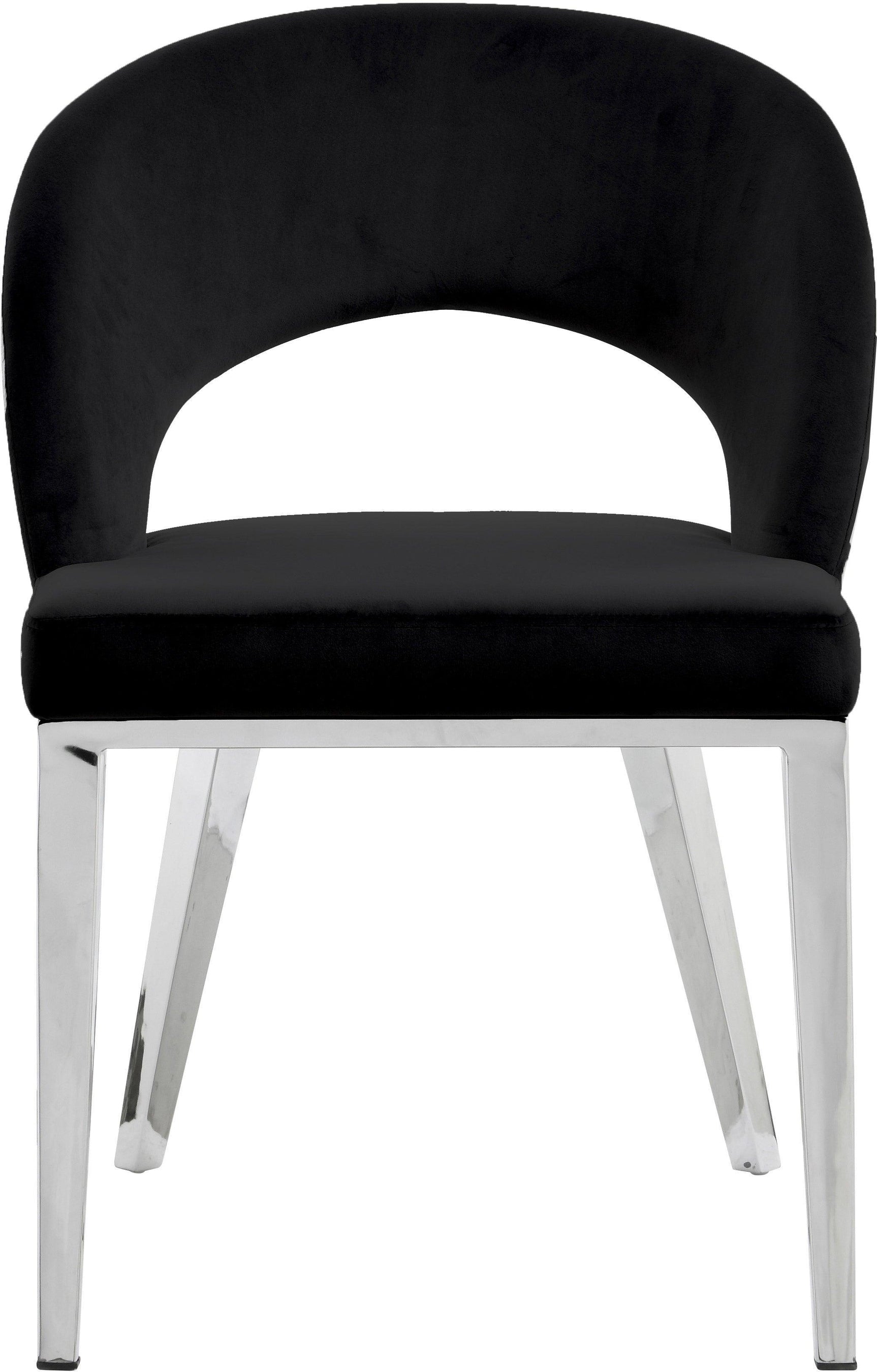 Roberto Black Velvet Dining Chair - Ella Furniture