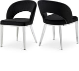 Roberto Black Velvet Dining Chair - Ella Furniture