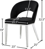 Roberto Black Velvet Dining Chair - Ella Furniture