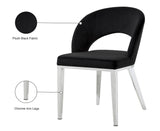 Roberto Black Velvet Dining Chair - Ella Furniture