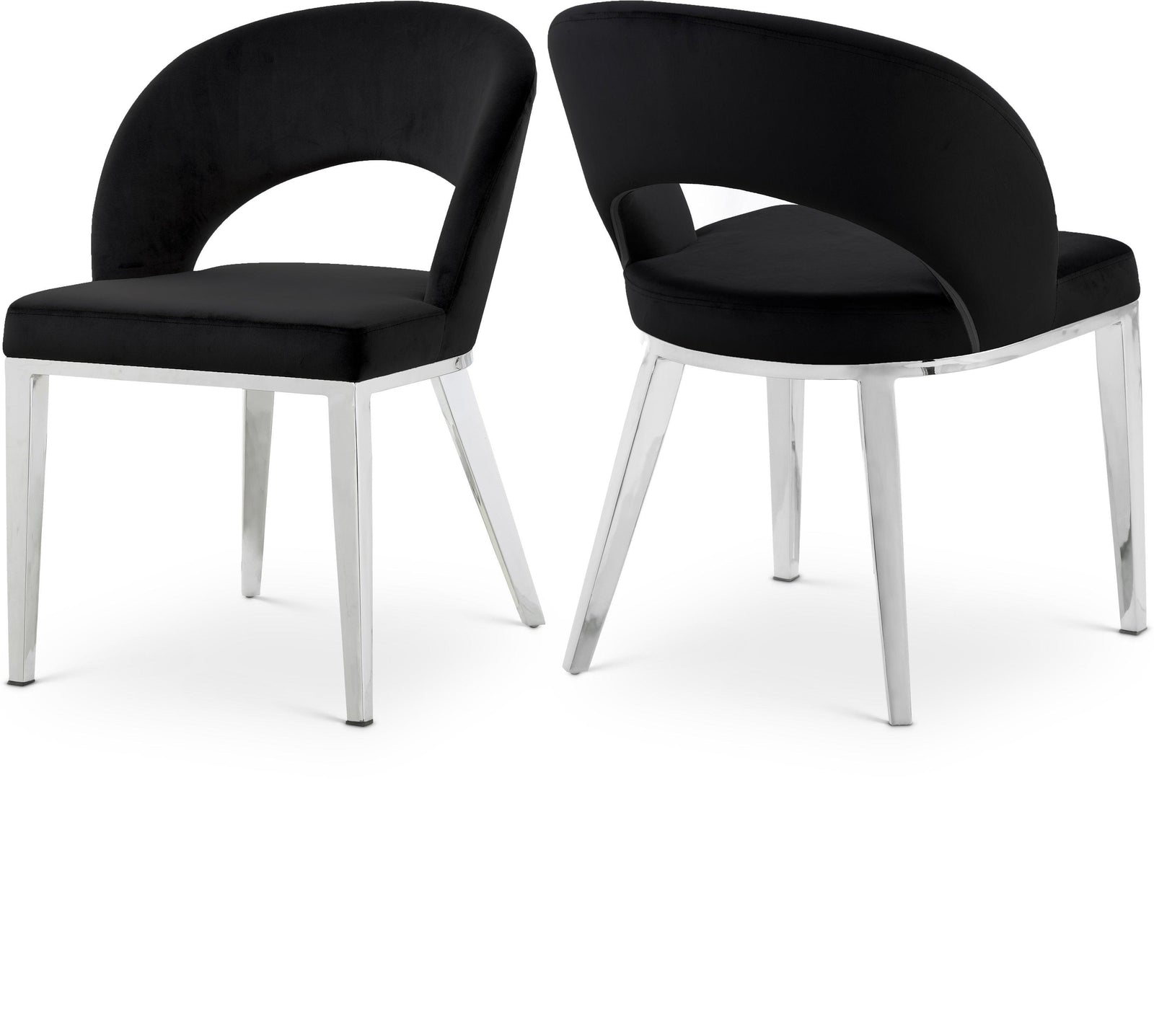Roberto Black Velvet Dining Chair - Ella Furniture