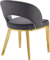 Roberto Grey Velvet Dining Chair 765Grey-c - Ella Furniture